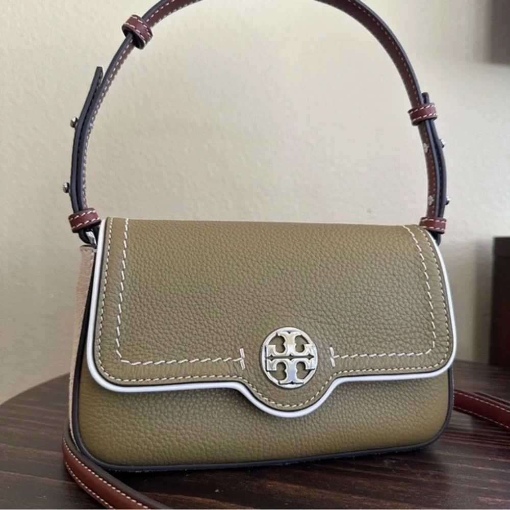 Tory Burch Leather Felix Piping Mini Flap Shoulder Bag